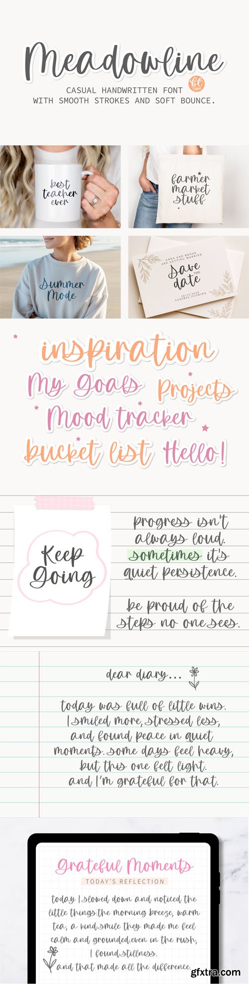Meadowline - Casual Handwritten Script Font Meadowline - Casual Handwritten Script Font