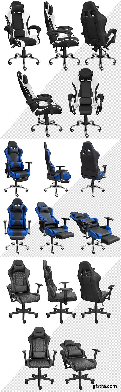 PSD gaming computer chair with adjustment isolated from the background PSD gaming computer chair with adjustment isolated from the background