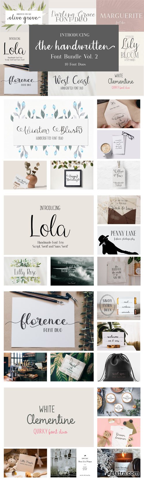 Handwritten Font Bundle Vol.2 - 10 Premium Fonts Handwritten Font Bundle Vol.2 - 10 Premium Fonts