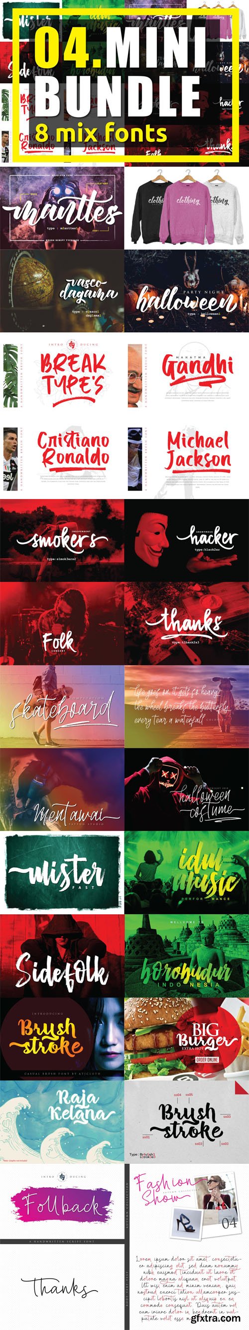 MINI BUNDLE - 8 Mix Premium Fonts MINI BUNDLE - 8 Mix Premium Fonts