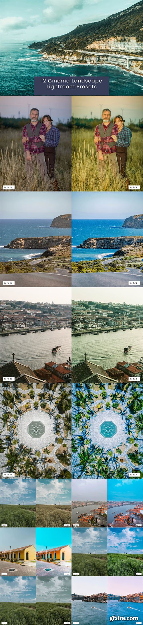 12 Cinema Landscape Lightroom Presets 12 Cinema Landscape Lightroom Presets