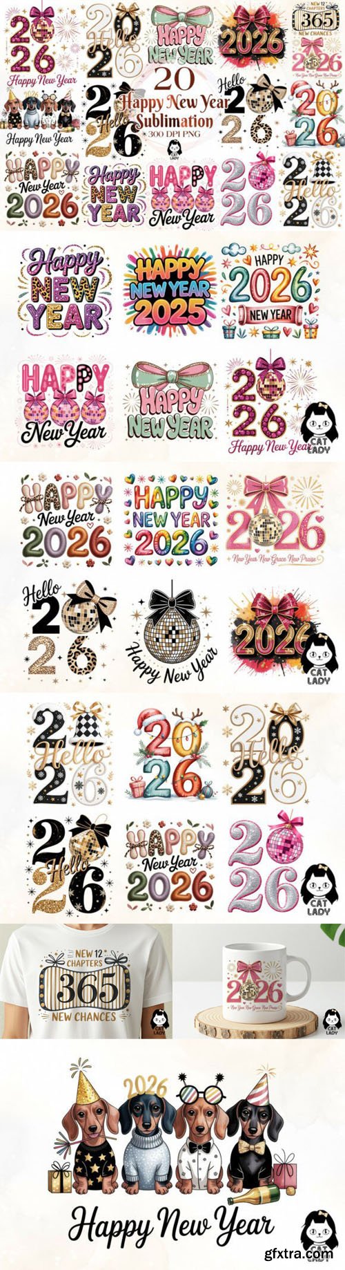 Happy New Year 2026 Sublimation Bundle