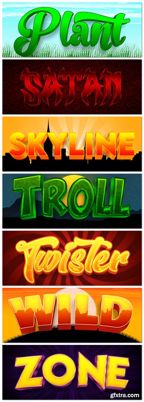 Vector editable text effect, font style vol 12