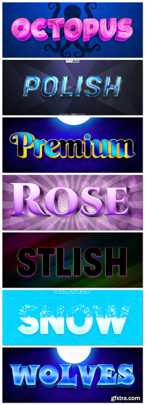 Vector editable text effect, font style vol 11