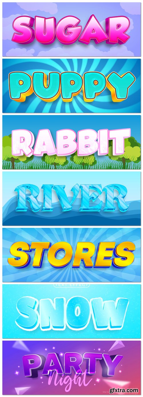 Vector editable text effect, font style vol 9