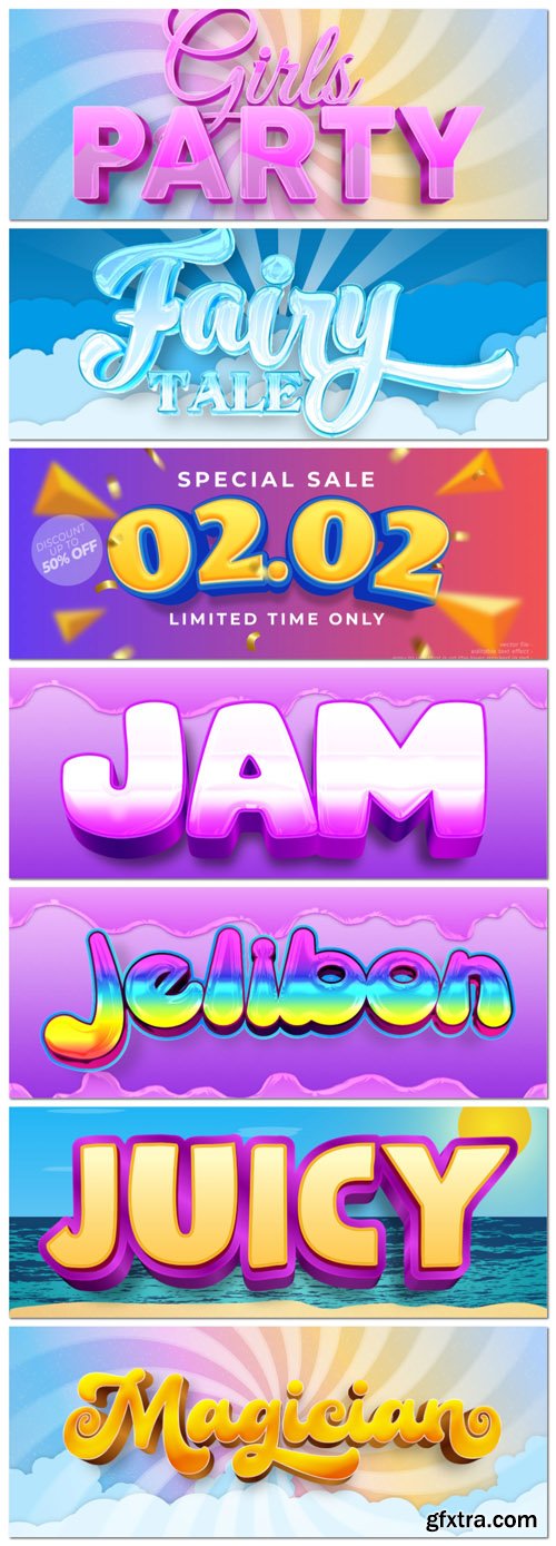 Vector editable text effect, font style vol 6