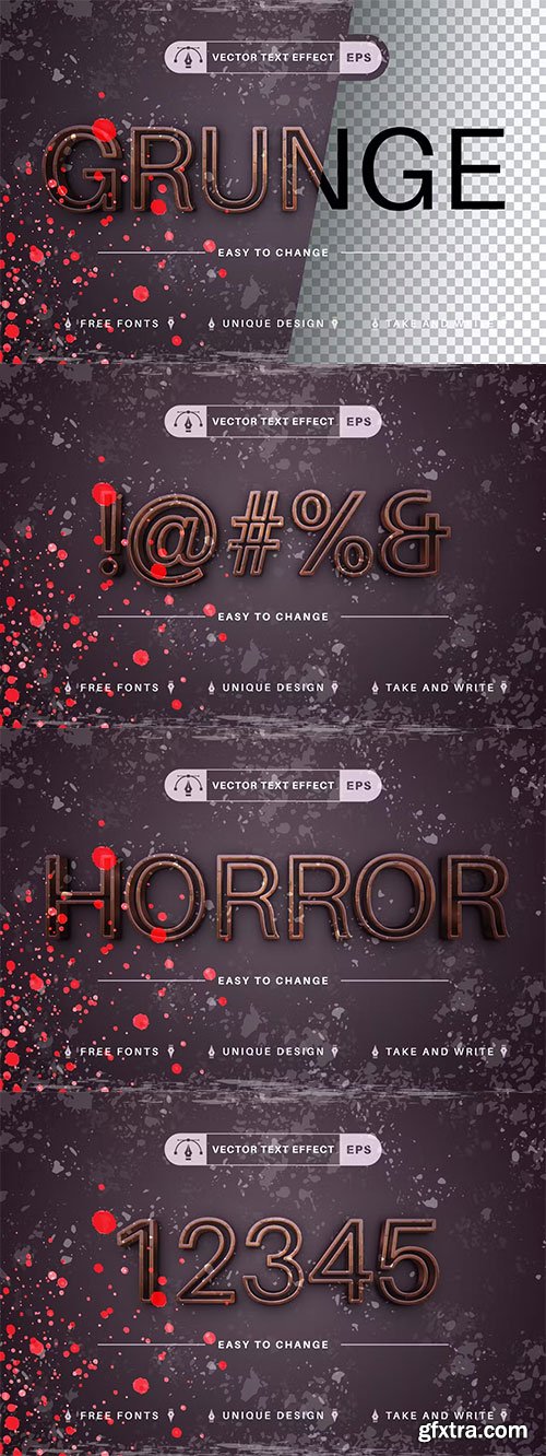 Grunge Rust - editable text effect, font style