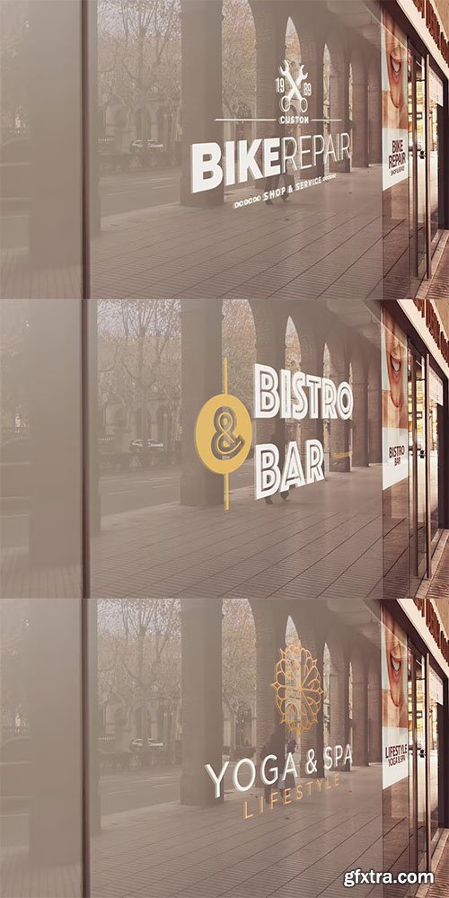 Shop Glass Logo Mockup