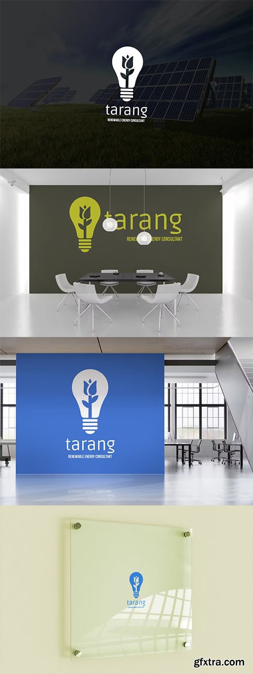 Tarang Negative Space Green Energy Logo