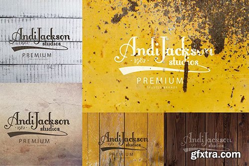10 Cracked Vintage Logo Mockup Vol. 04