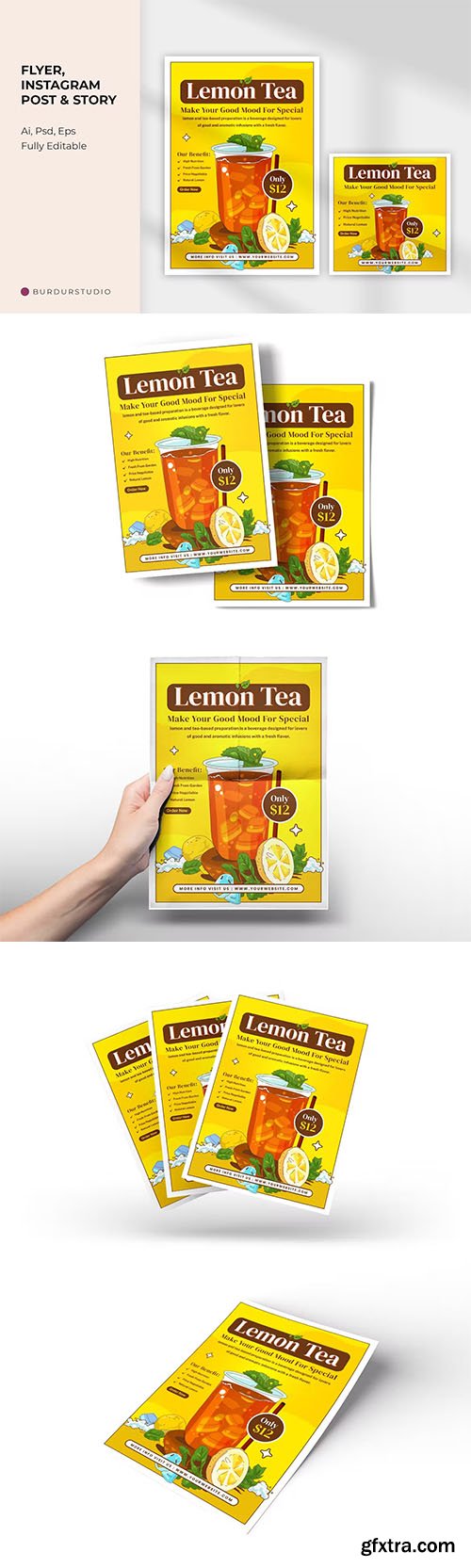 Fresh Lemon Tea Flyer & Instagram Post