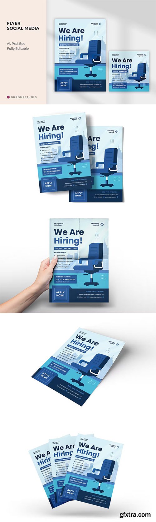 Hiring Digital Marketing Flyer and Instagram Post