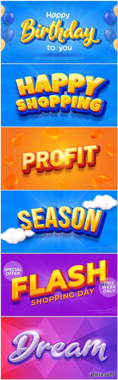 Vector 3d text editable, text effect font vol 29