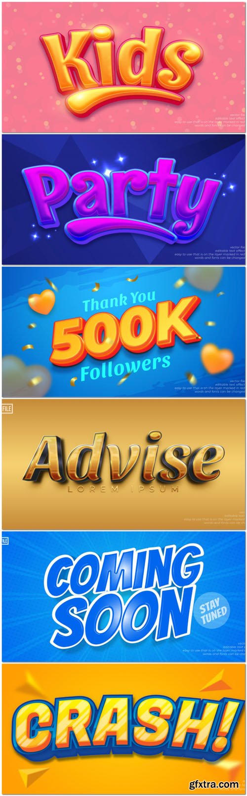 Vector 3d text editable, text effect font vol 30