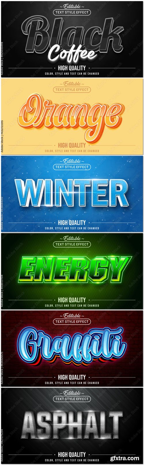 Vector 3d text editable, text effect font vol 27