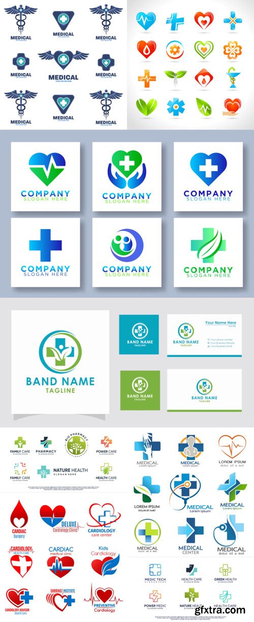 Medical vector set logo with creative element