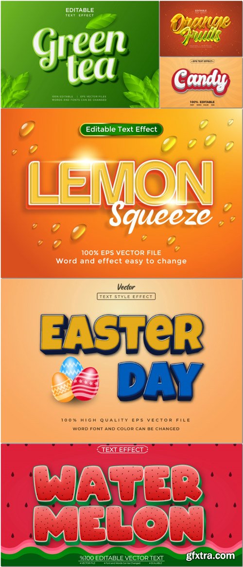 Vector 3d text editable, text effect font vol 45