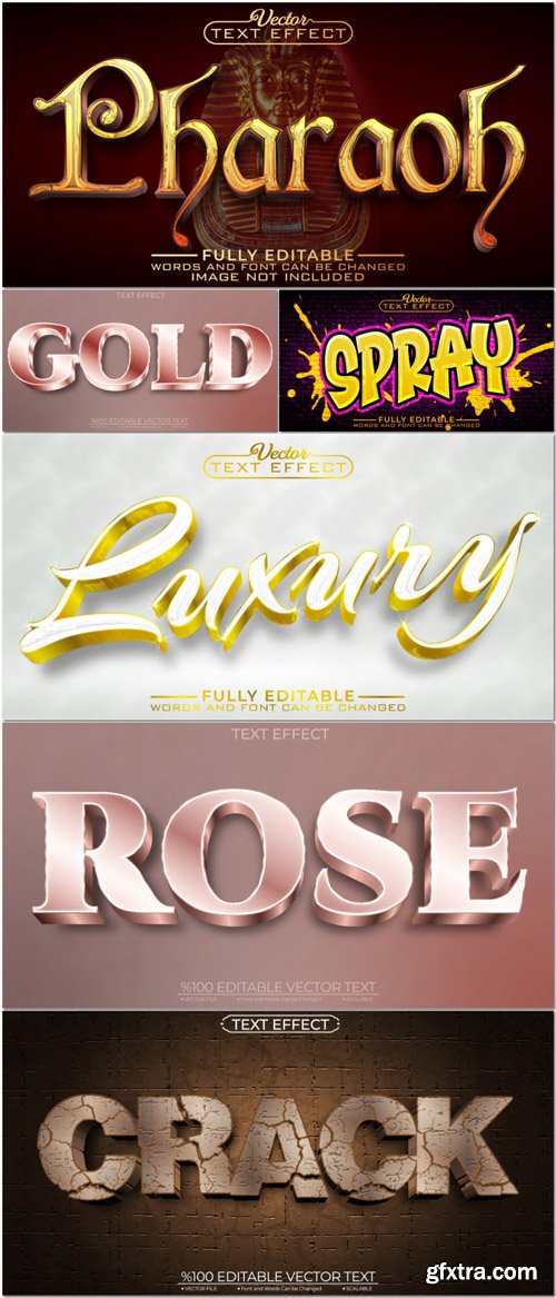 Vector 3d text editable, text effect font vol 41