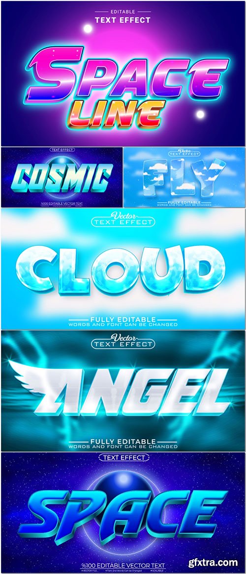 Vector 3d text editable, text effect font vol 38