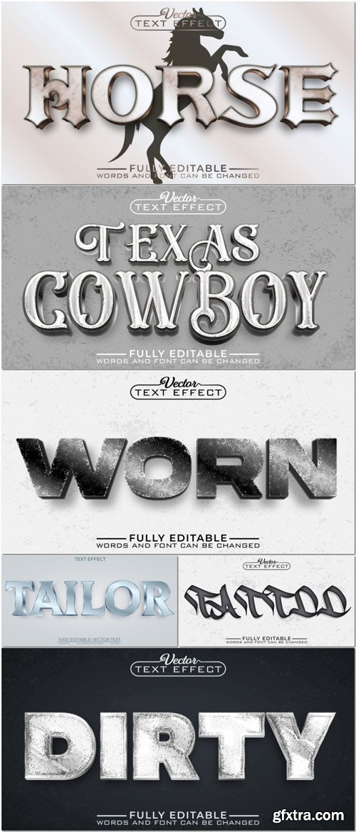 Vector 3d text editable, text effect font vol 44