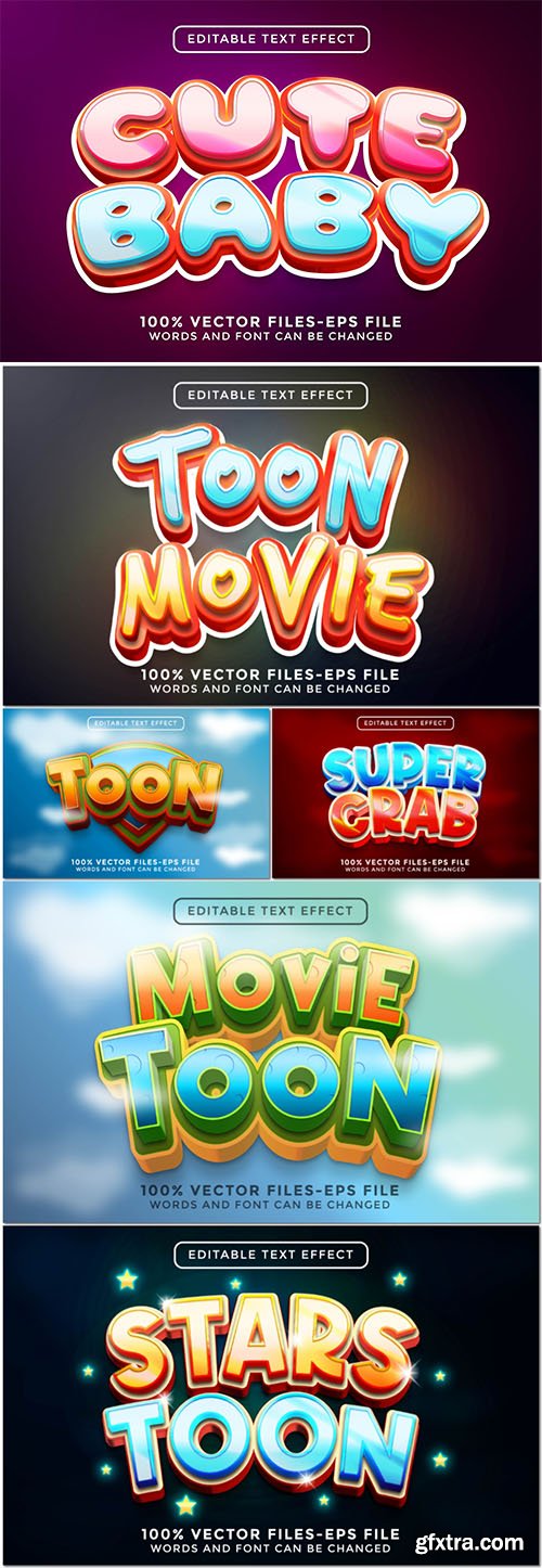 Vector 3d text editable, text effect font vol 36