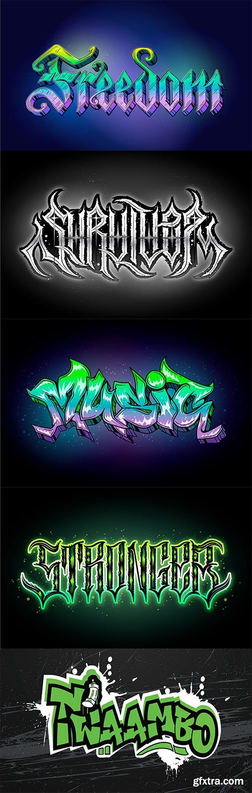 Vector hand drawn graffiti text effect
