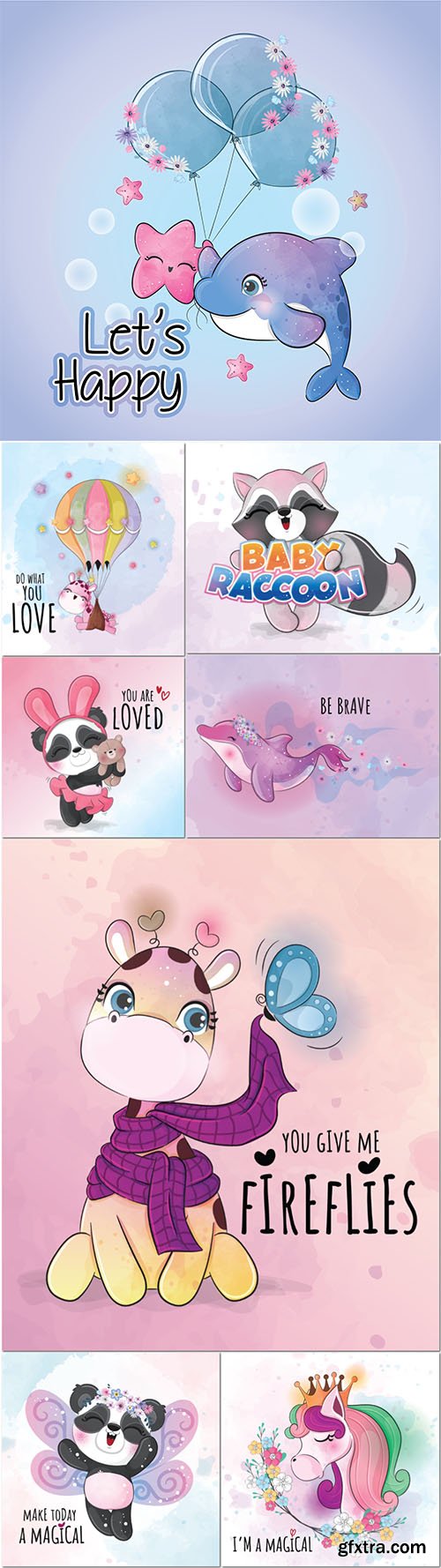 Cute animal illustration in vector