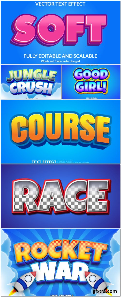 Vector 3d text editable, text effect font vol 58