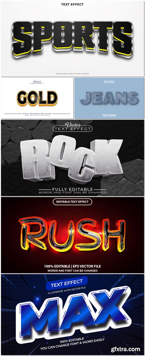 Vector 3d text editable, text effect font vol 61