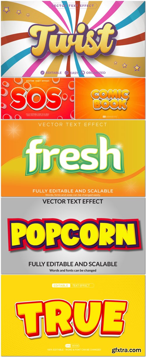 Vector 3d text editable, text effect font vol 56