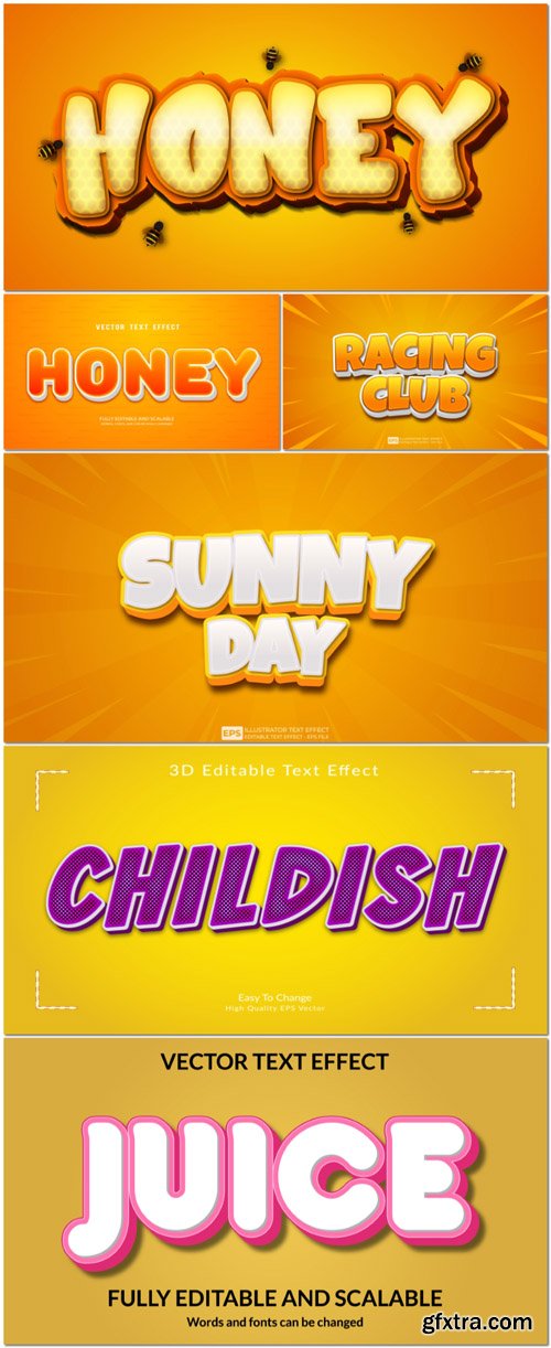 Vector 3d text editable, text effect font vol 59