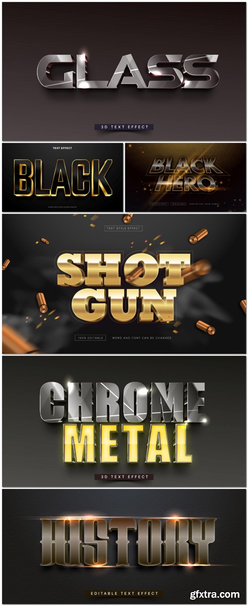 Vector 3d text editable, text effect font vol 50