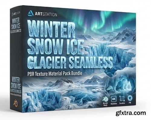 Artstation - Winter Snow Ice Glacier Seamless PBR Texture Material Pack Bundle