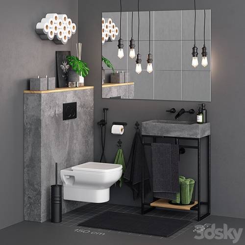 '3dsky Pro - Concrete Toilet Set' '3dsky Pro - Concrete Toilet Set'