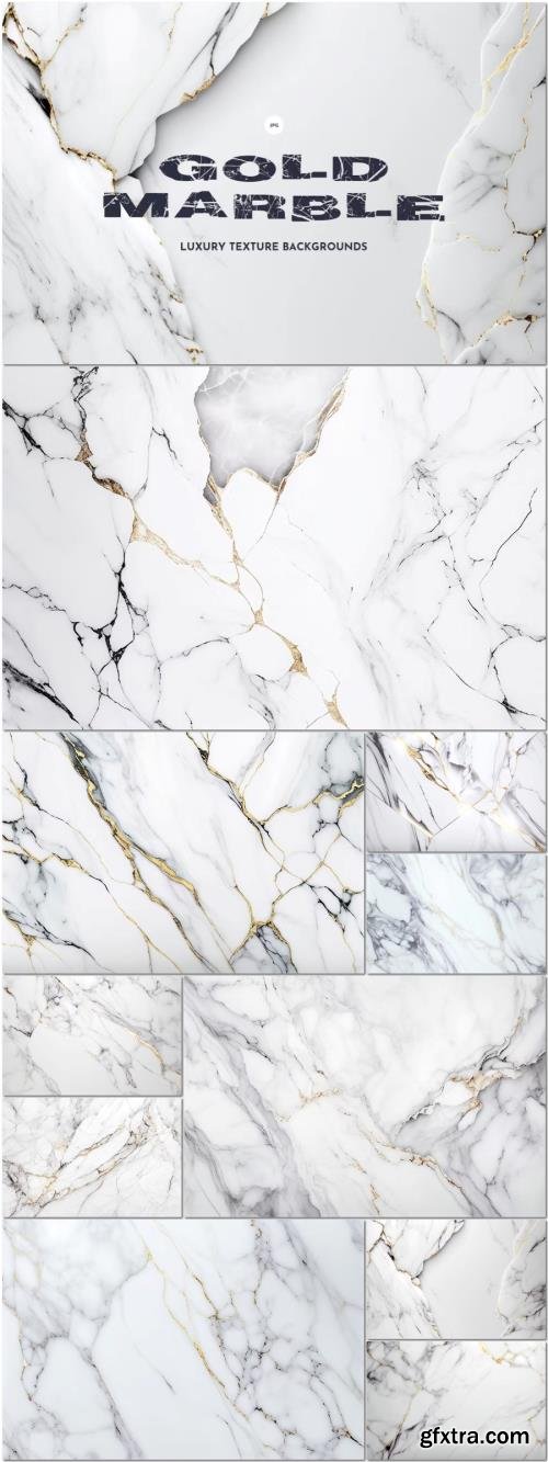 White and Gold Marble Texture Backgrounds