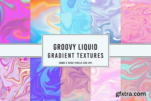 Groovy Liquid Gradient Textures