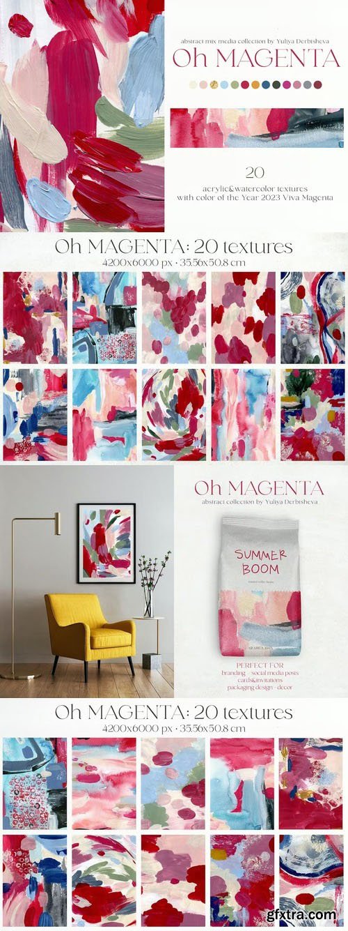 Viva magenta acrylic textures backgrounds
