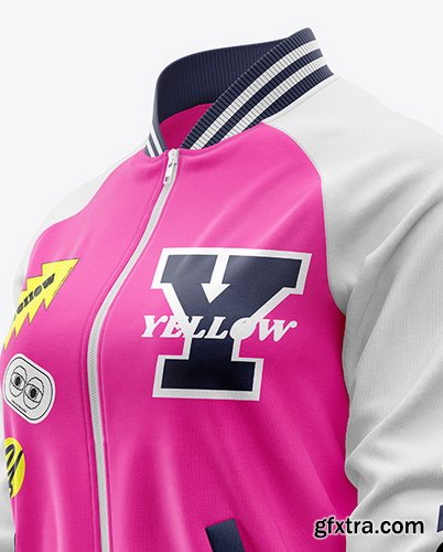 YellowImages - Women\'s Raglan Bomber Jacket Mockup - 119878