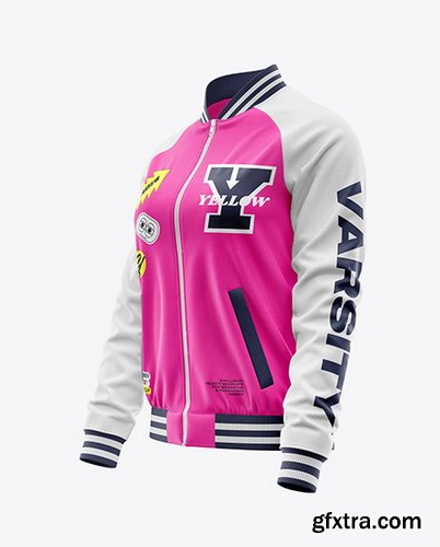 YellowImages - Women\'s Raglan Bomber Jacket Mockup - 119878