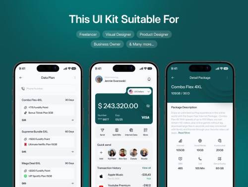 'Fundify - E-Wallet Mobile App UI Kit'