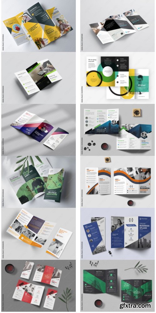 Corporate Trifold Brochure Design Layout 29xAI
