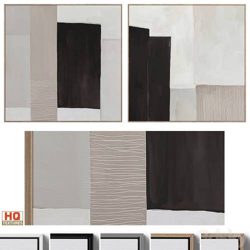 '3dsky Pro - Large Abstract Neutral Wall Art C-440'