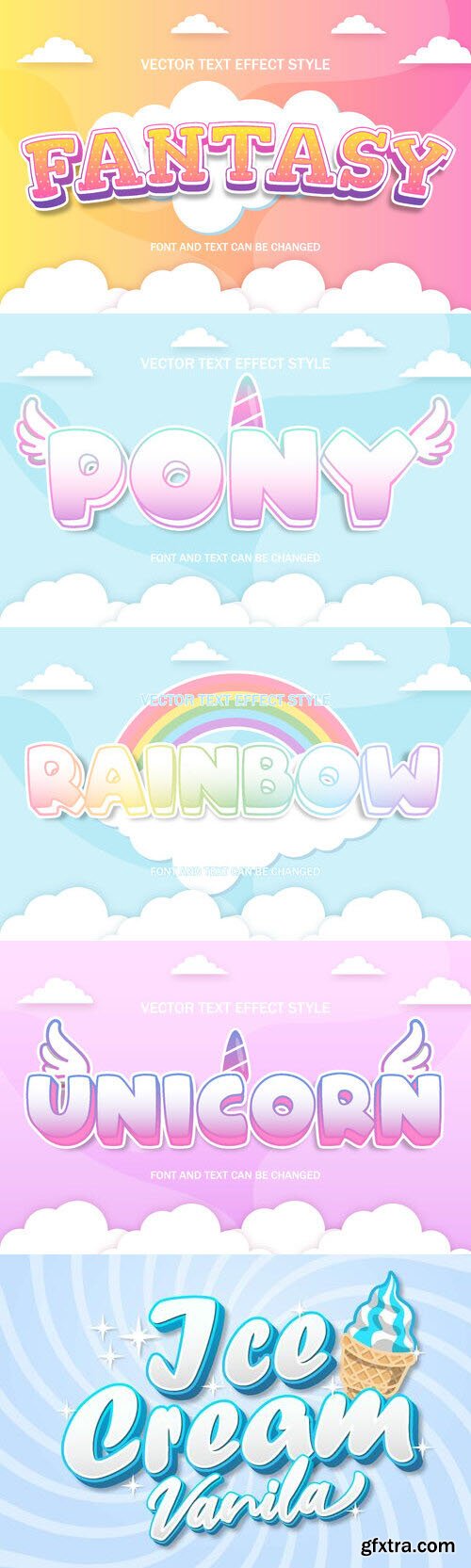 Vector 3d text editable, text effect font vol 75