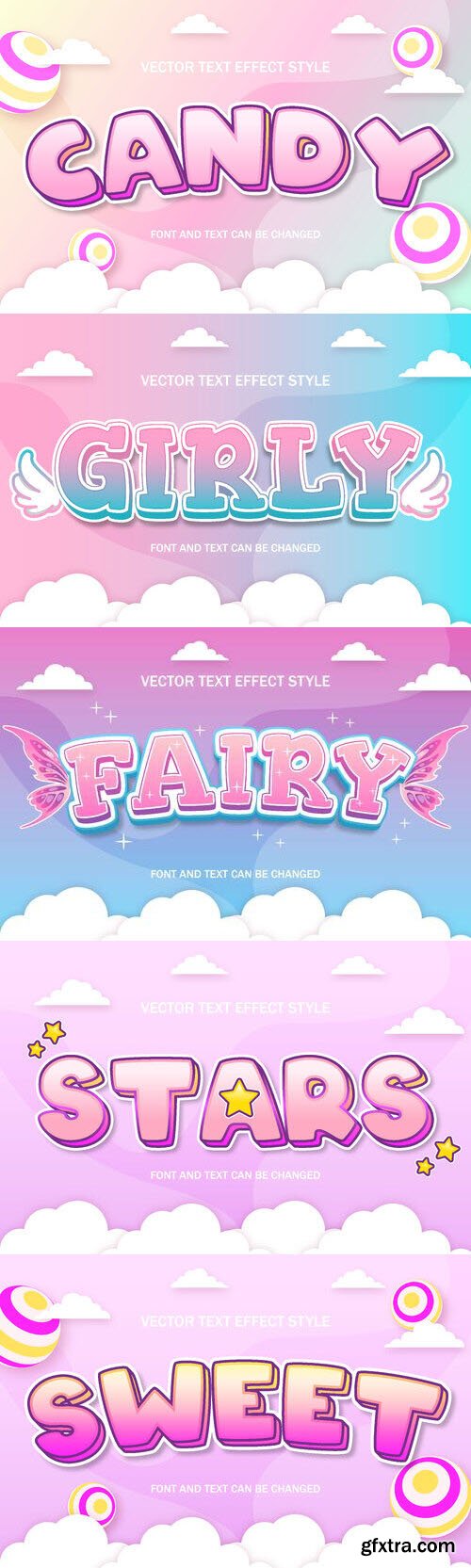 Vector 3d text editable, text effect font vol 74