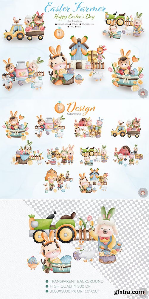 Happy Easter Rabbit Animal Farmer Collection Happy Easter Rabbit Animal Farmer Collection