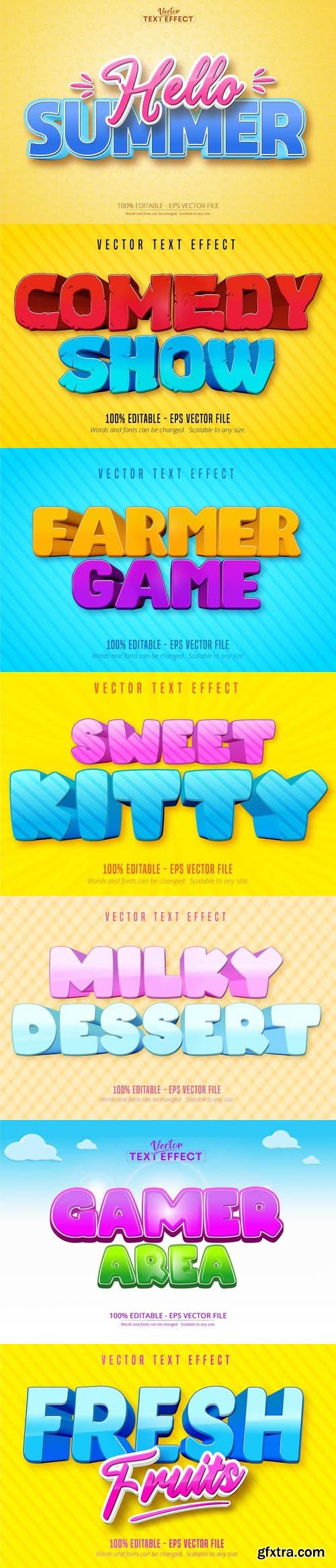 Vector 3d text editable, text effect font vol 114