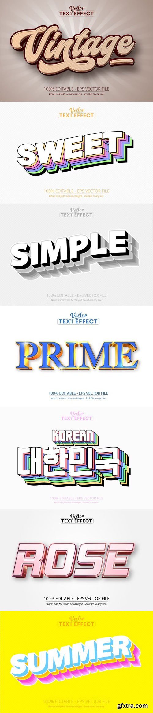 Vector 3d text editable, text effect font vol 142
