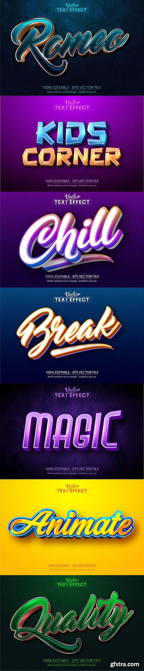 Vector 3d text editable, text effect font vol 134