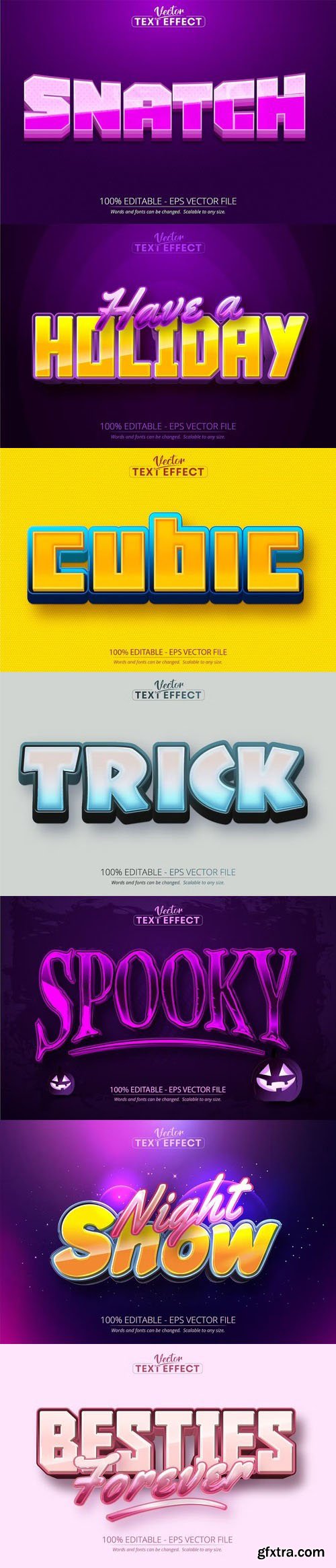 Vector 3d text editable, text effect font vol 136