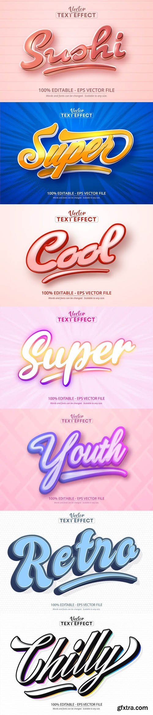 Vector 3d text editable, text effect font vol 127
